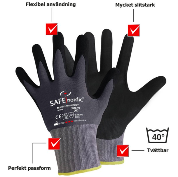Arbetshandske Nordic Assembly Strl 8