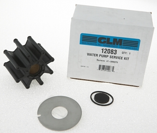 Impeller med packningar för pumphus i mässing.