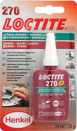 Loctite 270 gänglåsning stark.