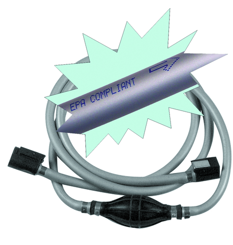 Komplett bränsleslang med blåsa och anslutning till Mercury, 2,44m