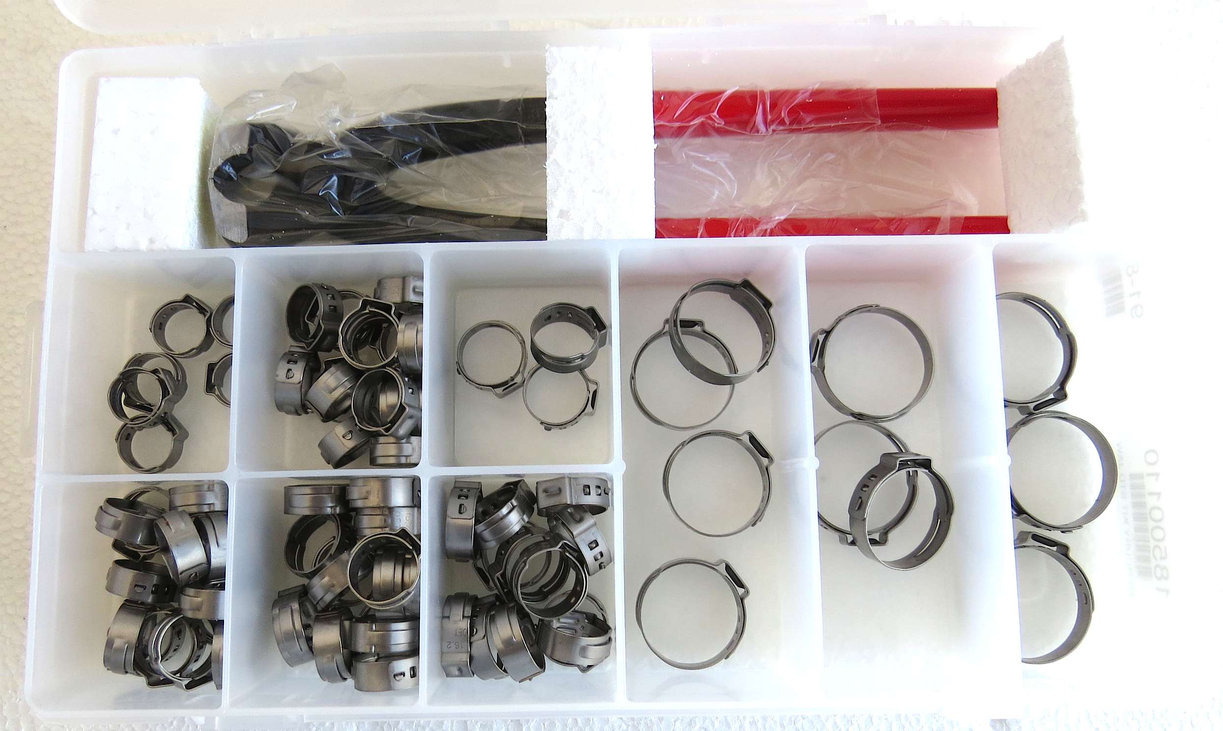 Sortimentlåda slangklämmor, proffs