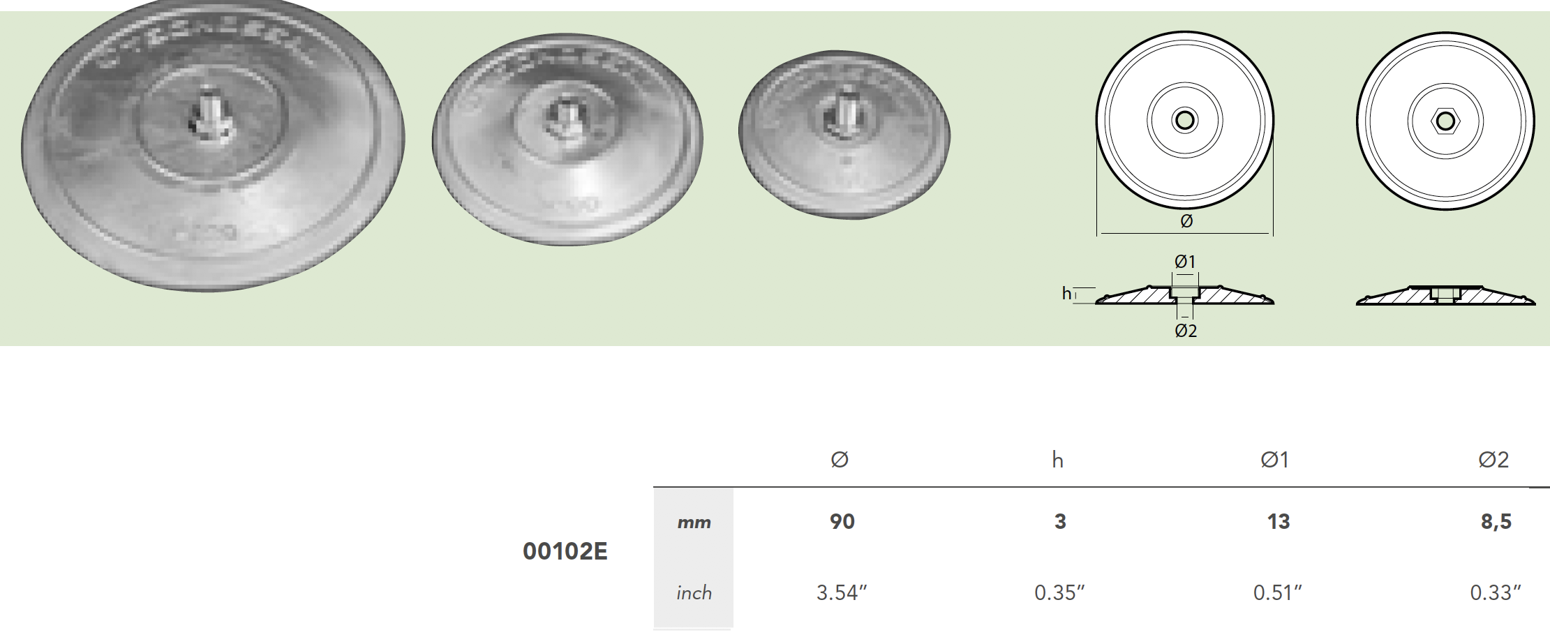 Rudder pair anodes diam.90mm with hardware