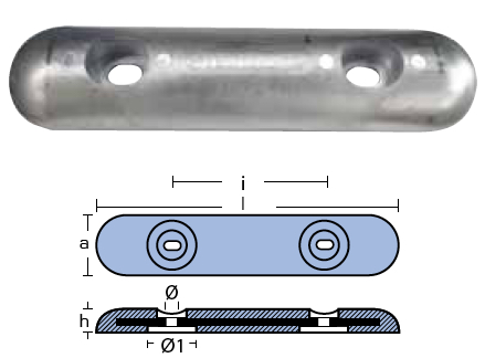 Bolt-on bar anode UK TYPE - Fairline (00272E)