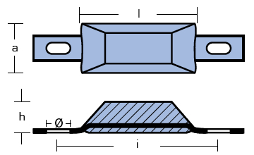 Scandinavian type bolt-on anode 0,5kg (00386)