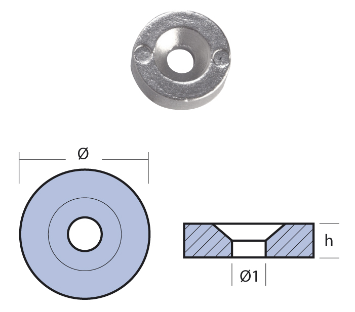 Motoranod för Honda 8/20 hk aluminium ersätter 41106-ZW-000