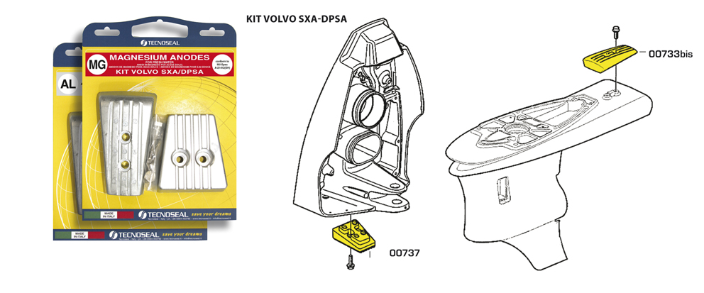 Anodkit för Volvo SXA/DPSA Aluminium (KITVOLSXADPSAAL)