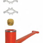 Flytande propellernyckel med mutter och bricka.