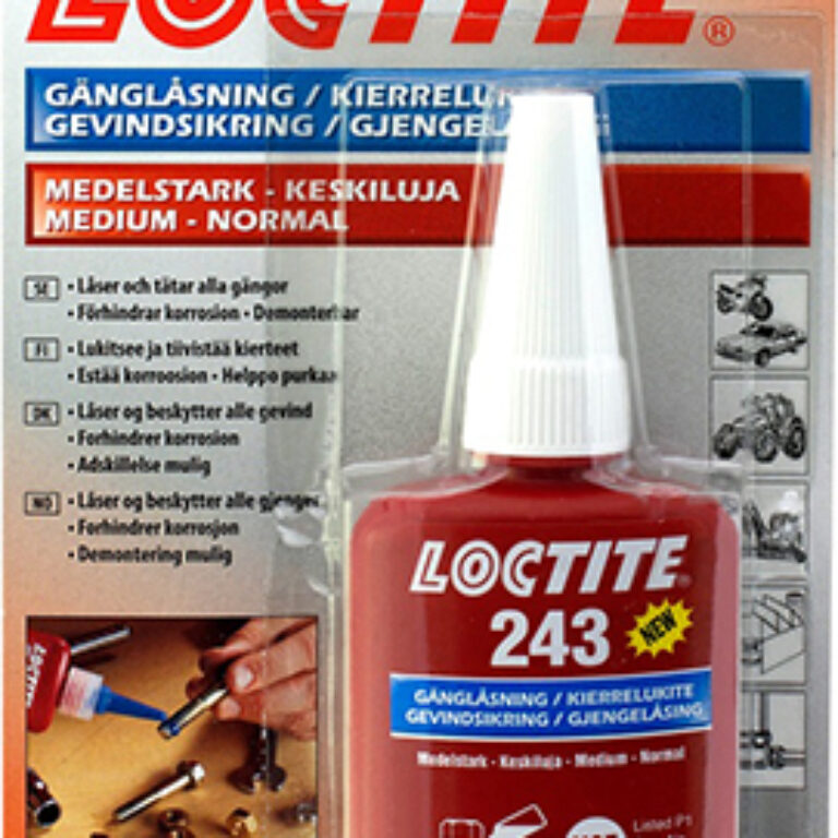 Loctite gänglåsning 243. Medel.