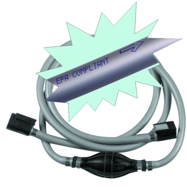 Komplett bränsleslang med blåsa och anslutning till Mercury, 2,44m